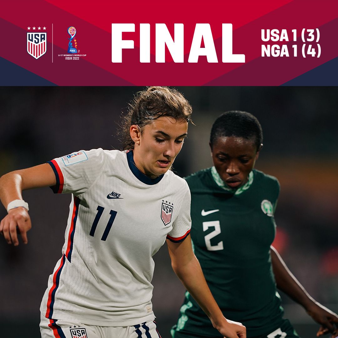 USA Comes Up Just Short In FIFA U-17 Women’s World Cup Quarterfinal, Falling To Nigeria In Penalty Kicks, 4-3, After 1-1 Tie In Regulation