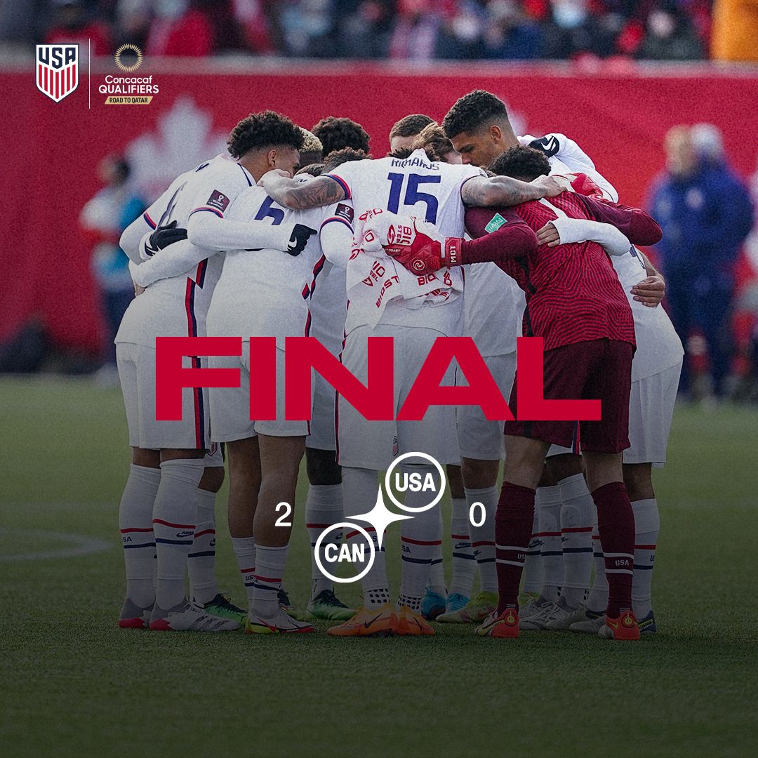 U.S. Men’s National Team Falls 2-0 On The Road At Canada In Concacaf World Cup Qualifier