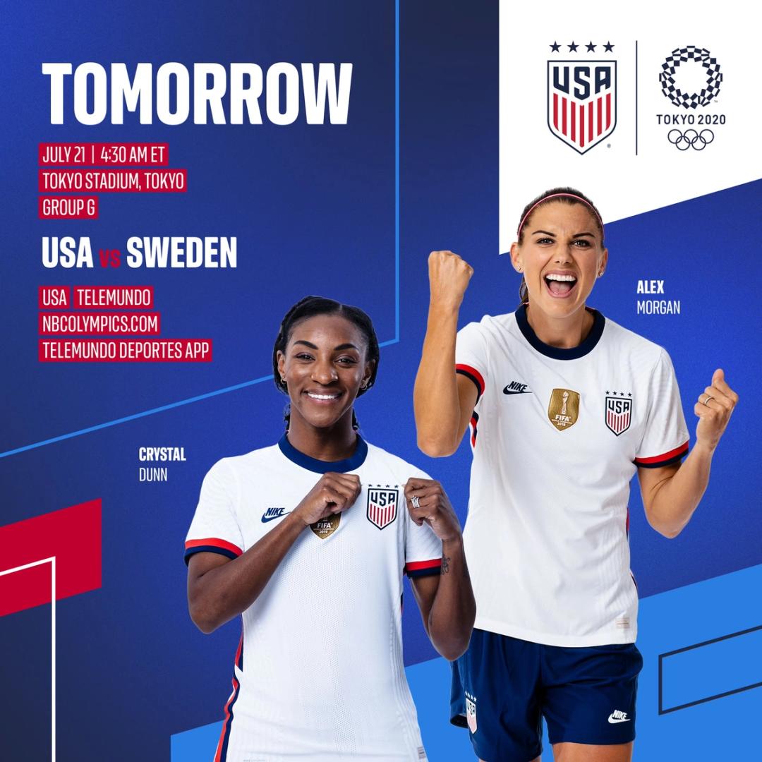 2020 Tokyo Olympics uswnt vs Sweden Preview Schedule TV Channels Start Time