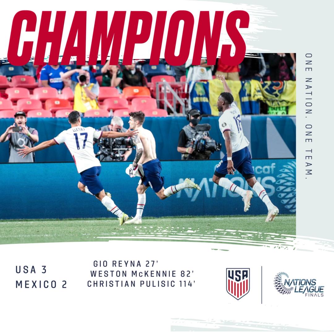 Concacaf Nations League Final usmnt 3 Mexico 2 Match Report Stats Standings