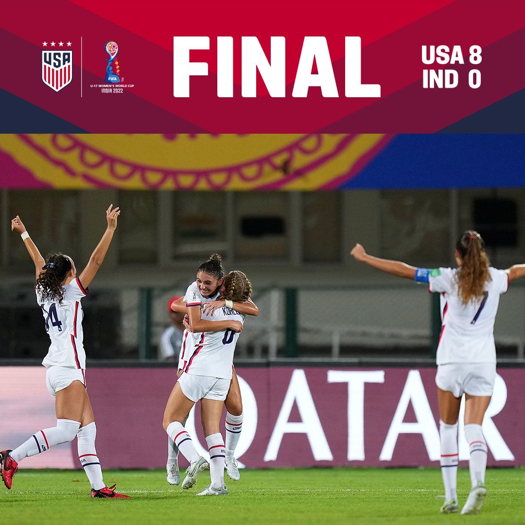 Forward Melina Rebimbas Scores Twice As U.S. U-17 Women’s Youth National Team Rolls Past Host India 8-0 To Open 2022 FIFA Under-17 Women’s World Cup