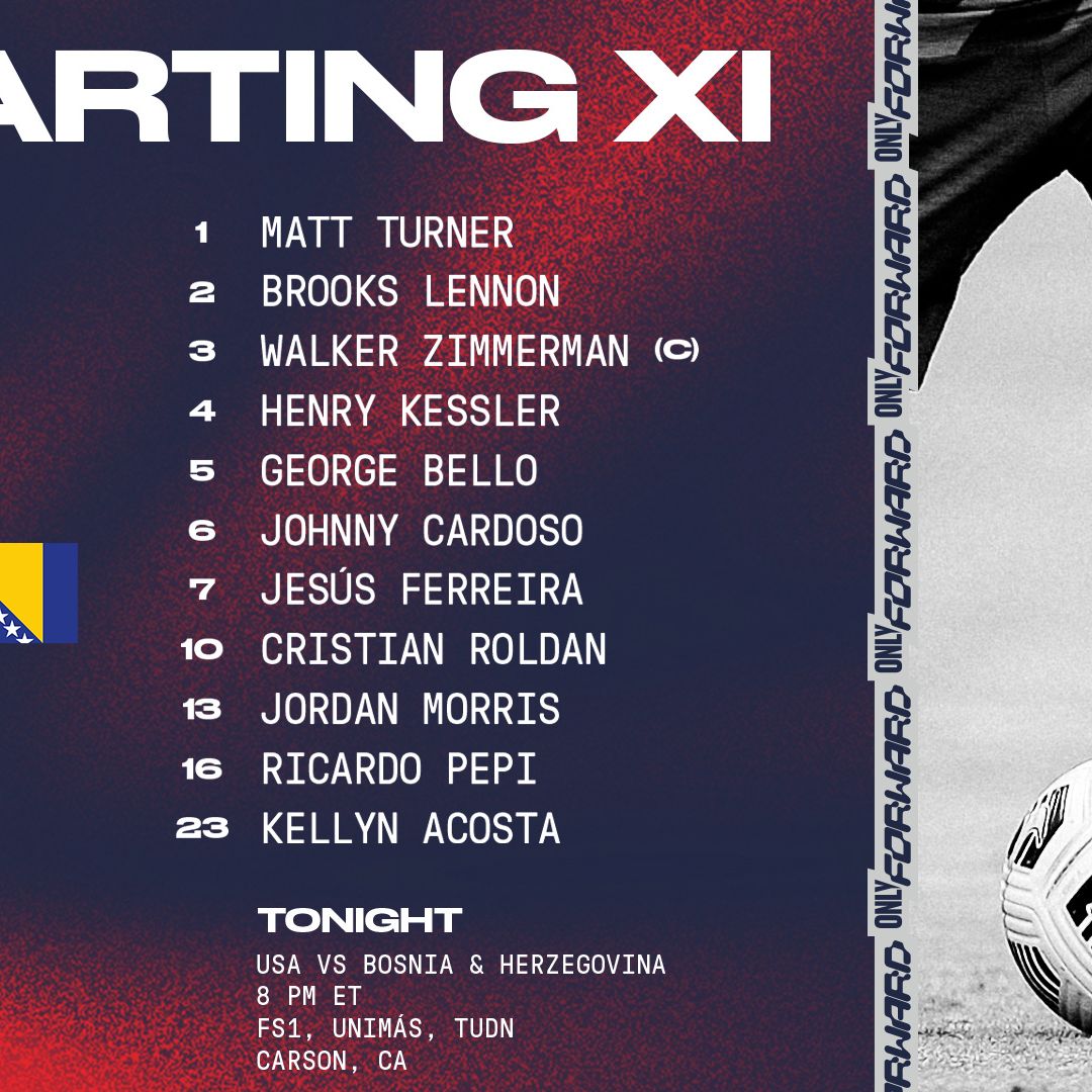 International Friendly: USA vs. Bosnia and Herzegovina - Starting XI, Lineup Notes, TV Channels & Start Time