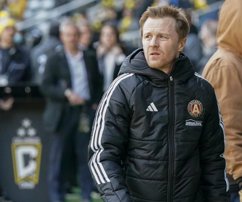 Dax McCarty on the field during an Atlanta United match
