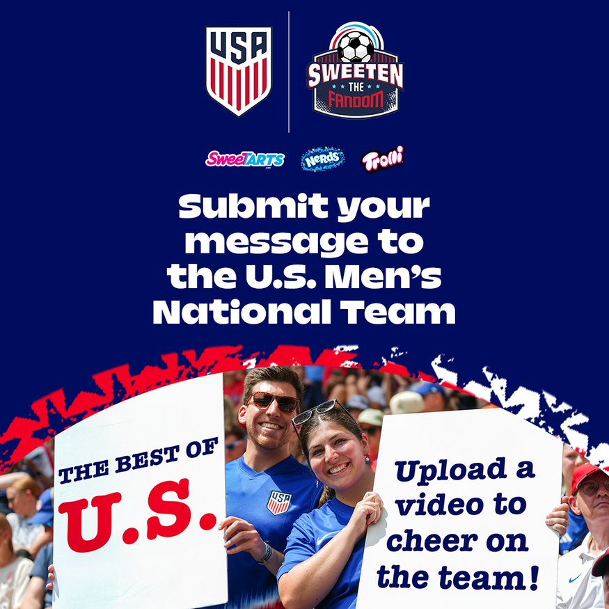 Graphic with Submit your message of support for the USMNT