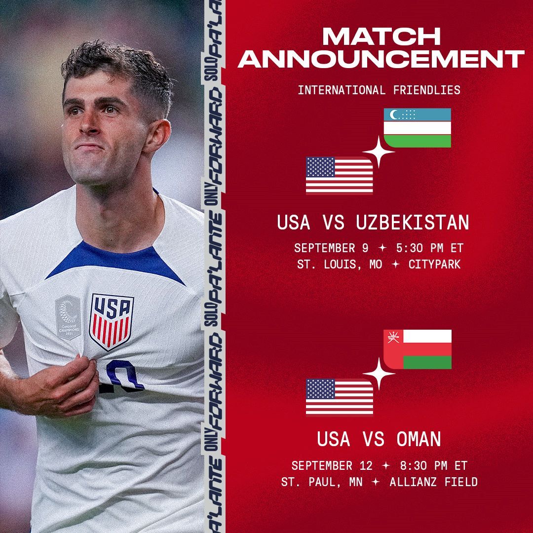 USMNT Set To Take On Asian Cup Qualifiers Uzbekistan And Oman This September