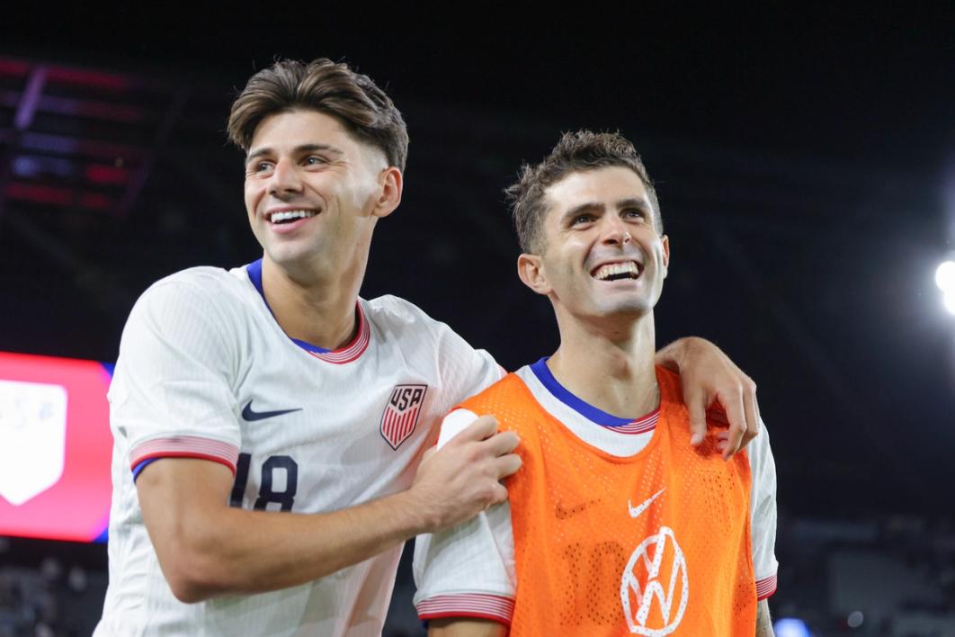 Max Arfsten (left) with Christian Pulisic (right)