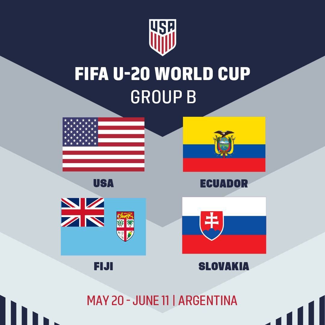 USA To Face Ecuador, Fiji And Slovakia In Group B At 2023 FIFA Under-20 World Cup In Argentina