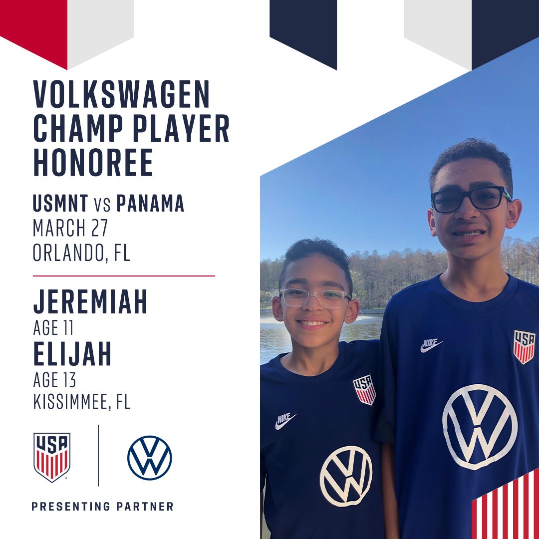 VW Champ Player Honoree Jeremiah and Elijah USMNT vs Panama