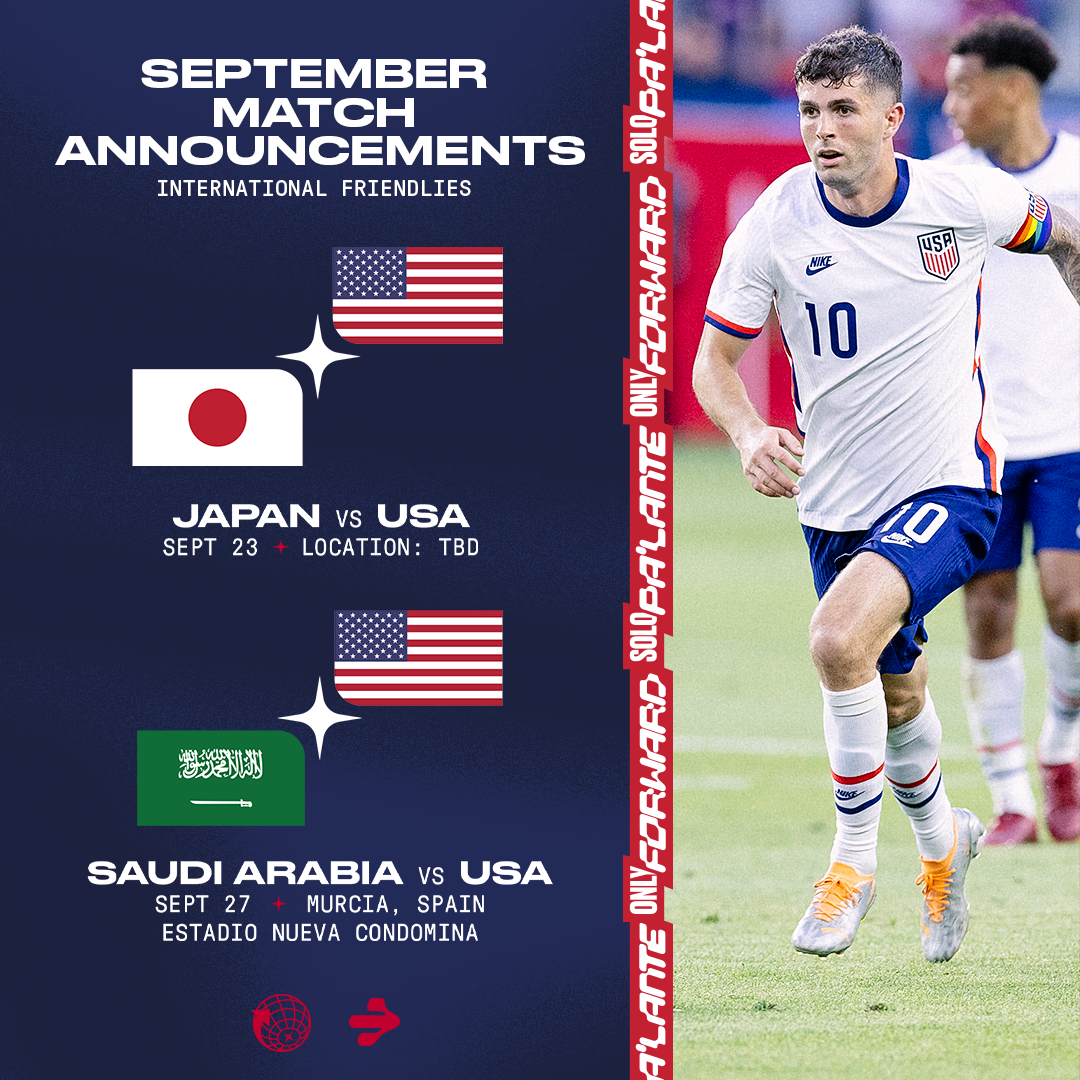 USMNT Heads to Europe to Face Fellow World Cup Finalists Japan and Saudi Arabia in September