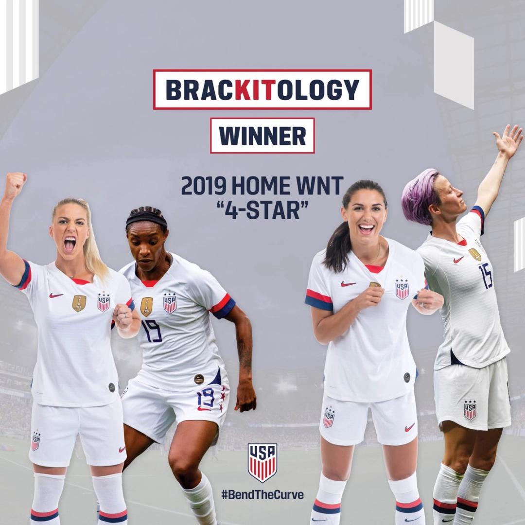 2019 WNT Home “4-STAR” Kit Wins U.S. Soccer BracKITology Fan Vote