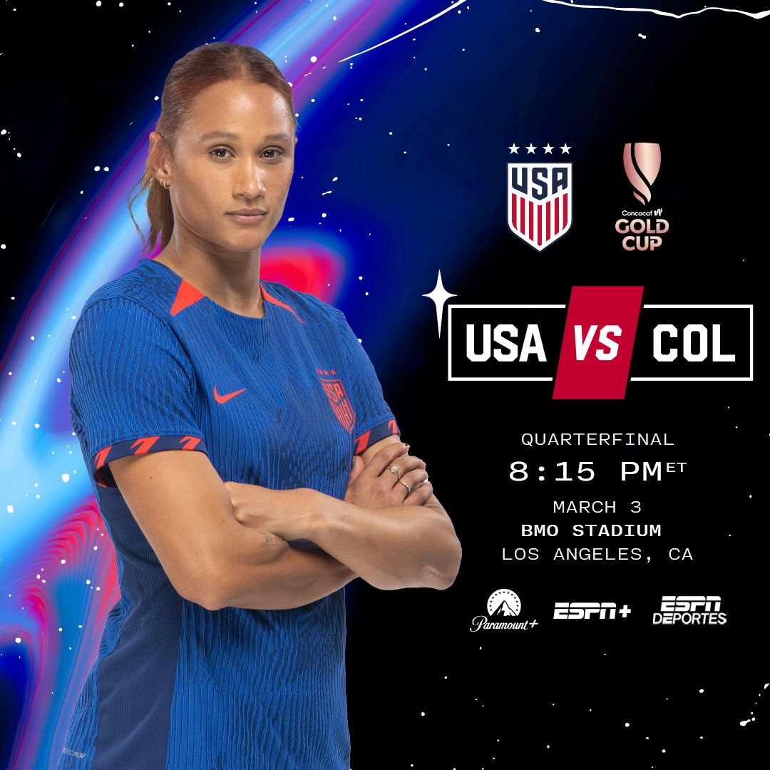USWNT and Colombia Set for Quarterfinal Clash at Concacaf W Gold Cup
