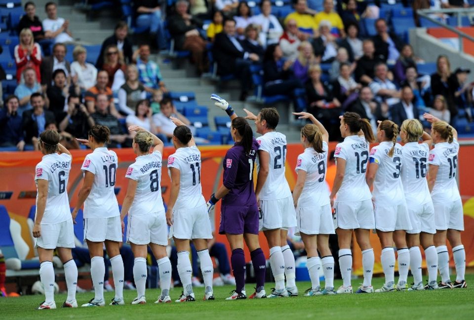 Amy LePeilbet, Carli Lloyd, Amy Rodriguez, Ali Krieger, Hope Solo, Abby Wambach, Heather O'Reilly, Lauren Holiday, Christie Rampone, Lori Lindsey, Rachel Van Hollebeke