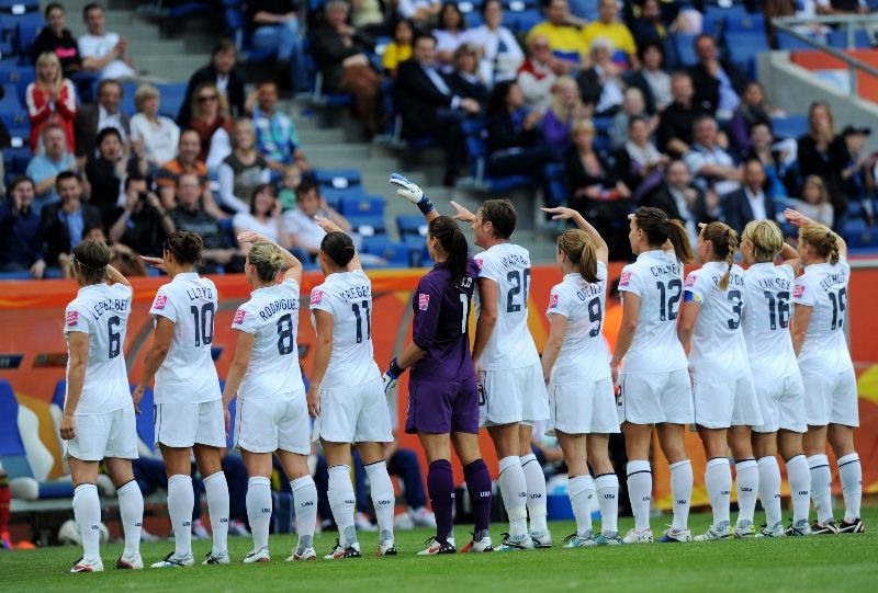 Amy LePeilbet, Carli Lloyd, Amy Rodriguez, Ali Krieger, Hope Solo, Abby Wambach, Heather O'Reilly, Lauren Holiday, Christie Rampone, Lori Lindsey, Rachel Van Hollebeke