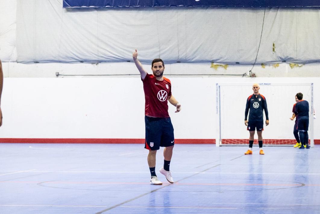 Diego Burato on the court with a US Futsal National Team