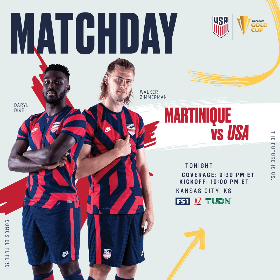 2021 Concacaf Gold Cup USA vs Martinique Preview Schedule TV Channels Start Time