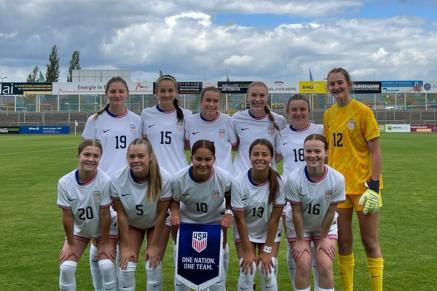 A starting 11 photo for a US Womens Youth National Team