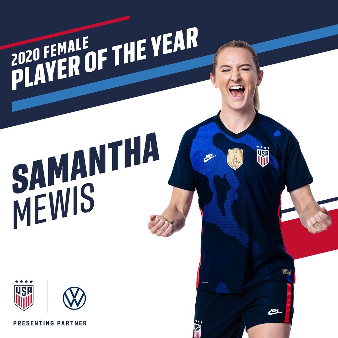 Mewis Wins 2020 US Soccer Female Player of the Year