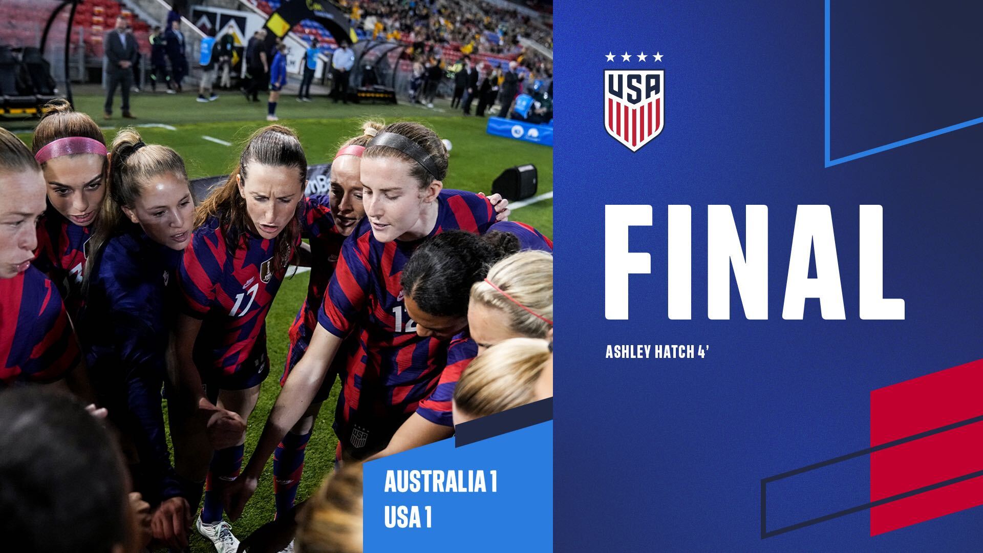 U.S. Women’s National Team Concludes 2021 Schedule With 1-1 Draw Against Australia In Front Of Electric Crowd in Newcastle