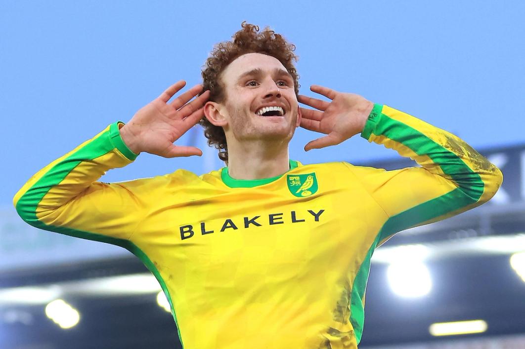 Josh Sargent celebrates a goal for Norwich City