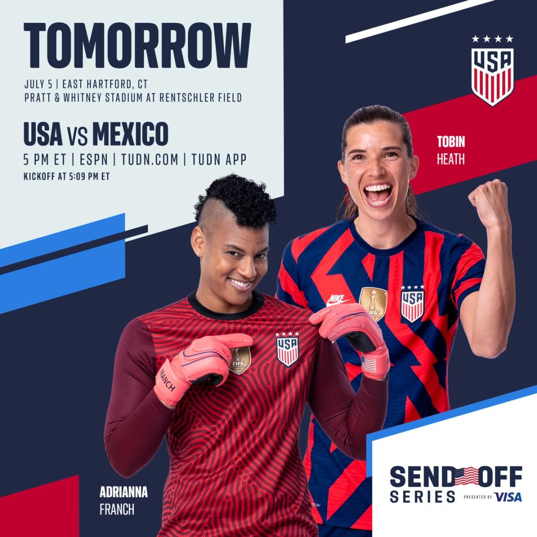 Send off series uswnt vs Mexico July 5th Preview Schedule TV Channels and Start Time