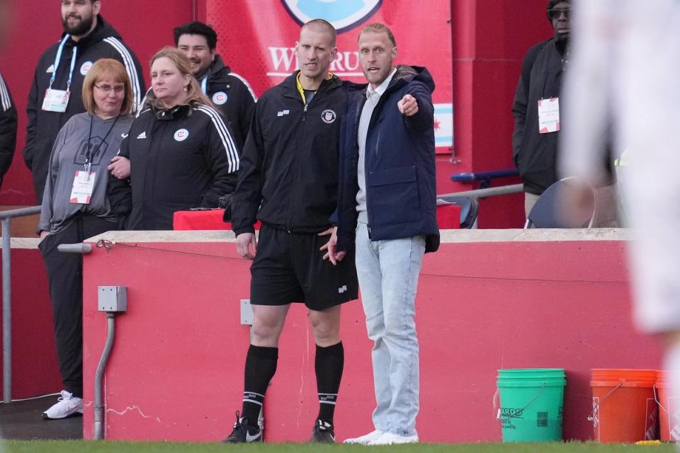 Former House AC coach Matt Poland during a 2023 USOC game against the Chicago Fire
