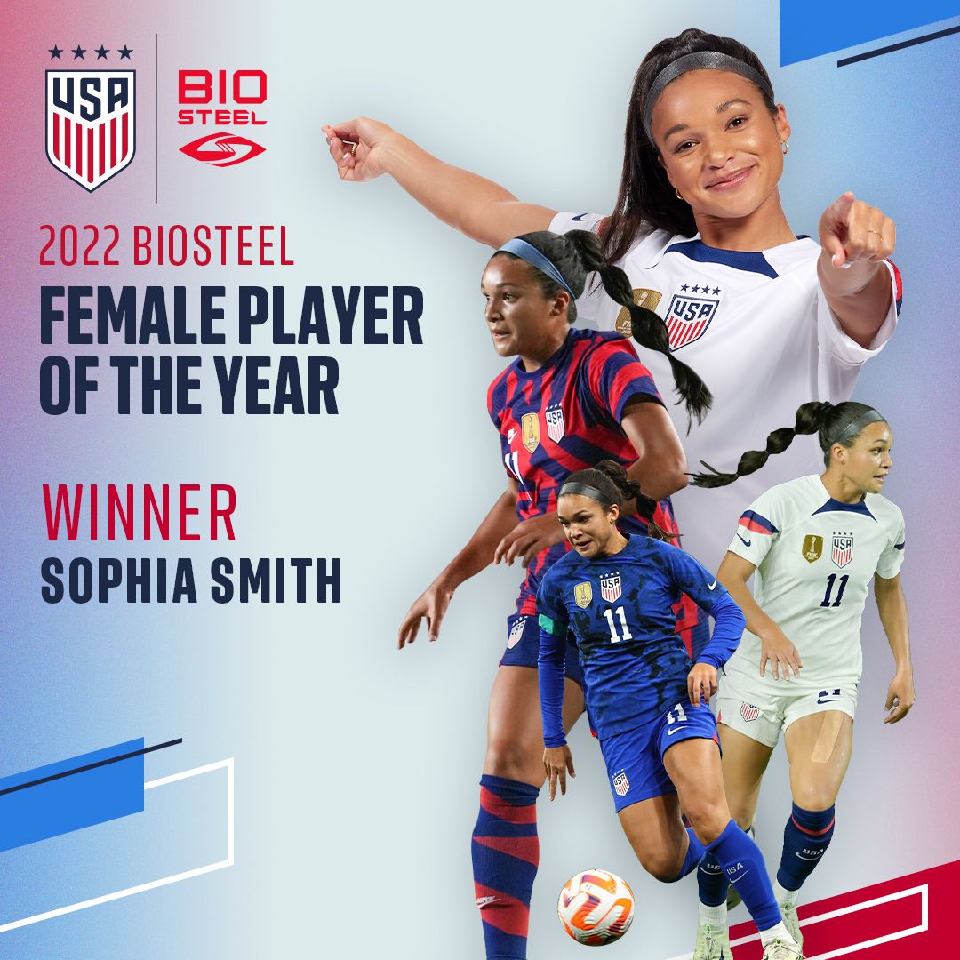 Smith BioSteel US Soccer Female Player of the Year Shaw Chipotle Young Female Player of the Year