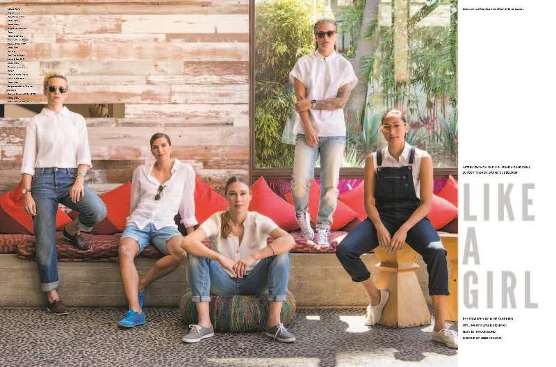 Megan Rapinoe, Tobin Heath, Whitney Engen, Ashlyn Harris, Christen Press