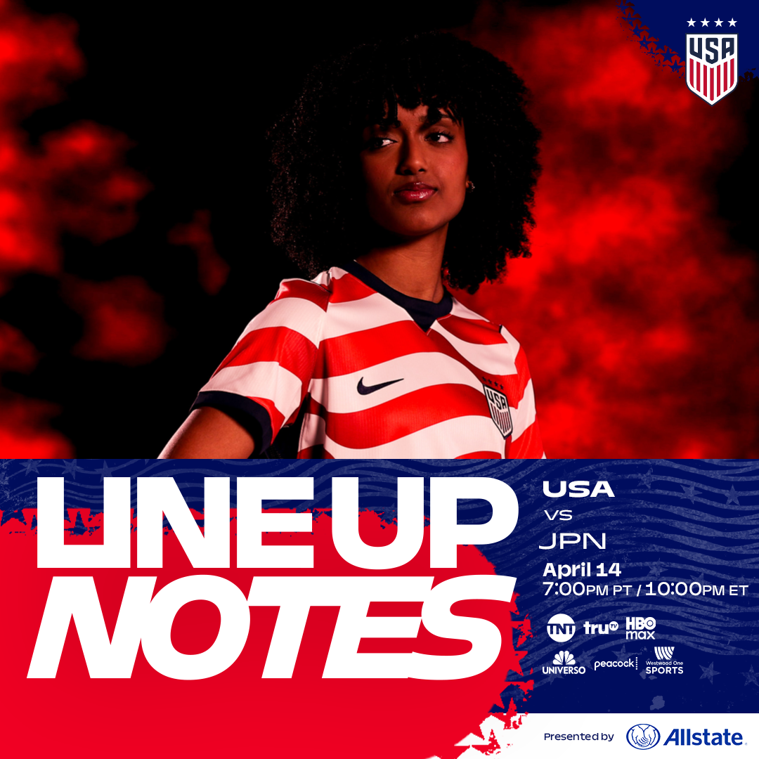 USWNT vs. Japan: Starting XI & Lineup Notes