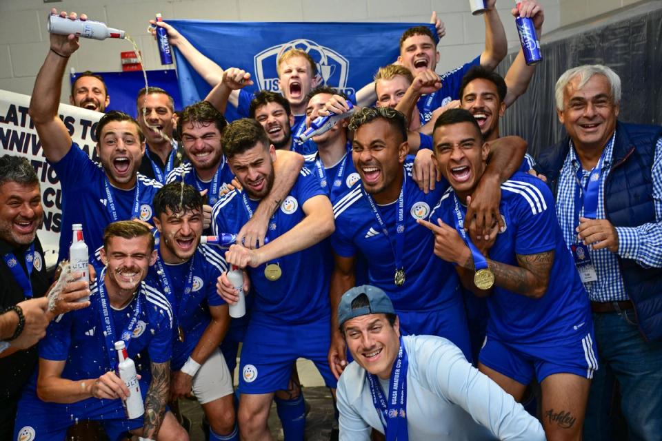 The Pancyprians of today celebrate the 2024 National Amateur Championship victory