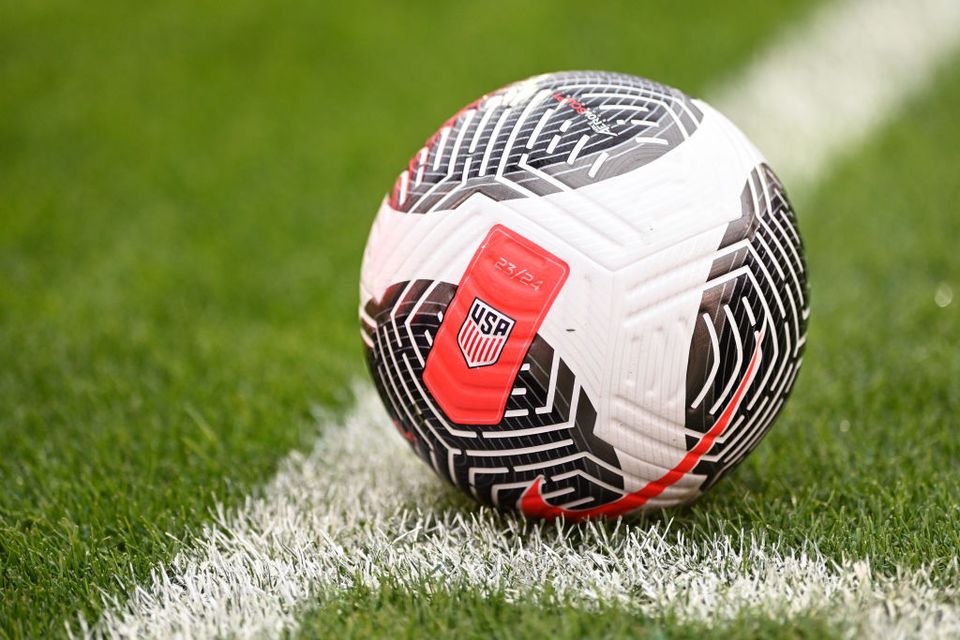 US soccer ball on the field