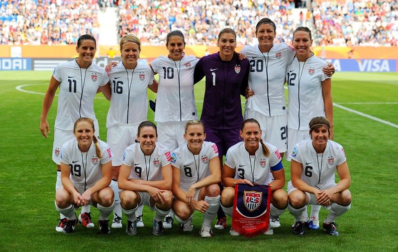 Ali Krieger, Lori Lindsey, Carli Lloyd, Hope Solo, Abby Wambach, Lauren Holiday, Rachel Van Hollebeke, Heather O'Reilly, Amy Rodriguez, Christie Rampone, Amy LePeilbet