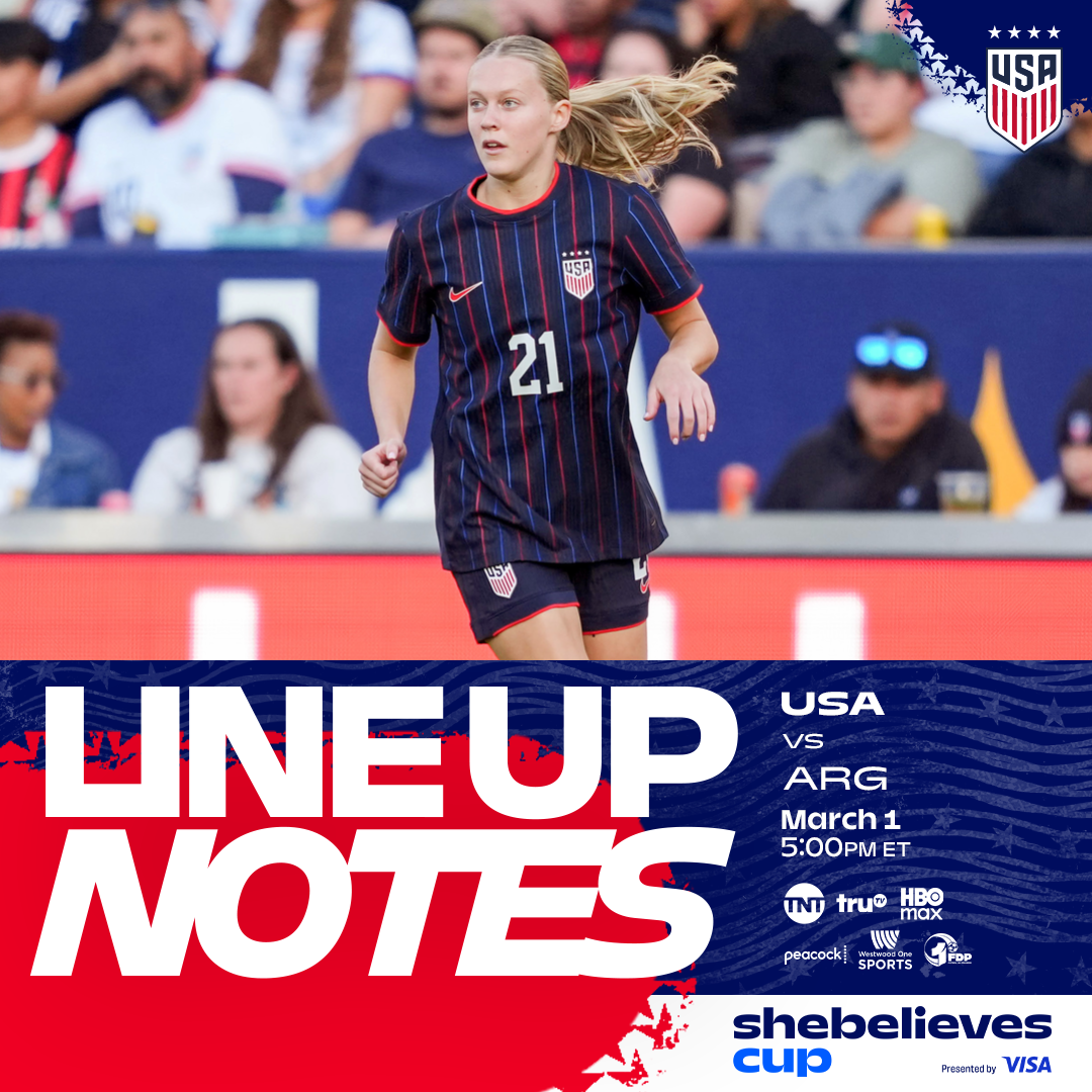 USWNT vs. Argentina: Starting XI & Lineup Notes