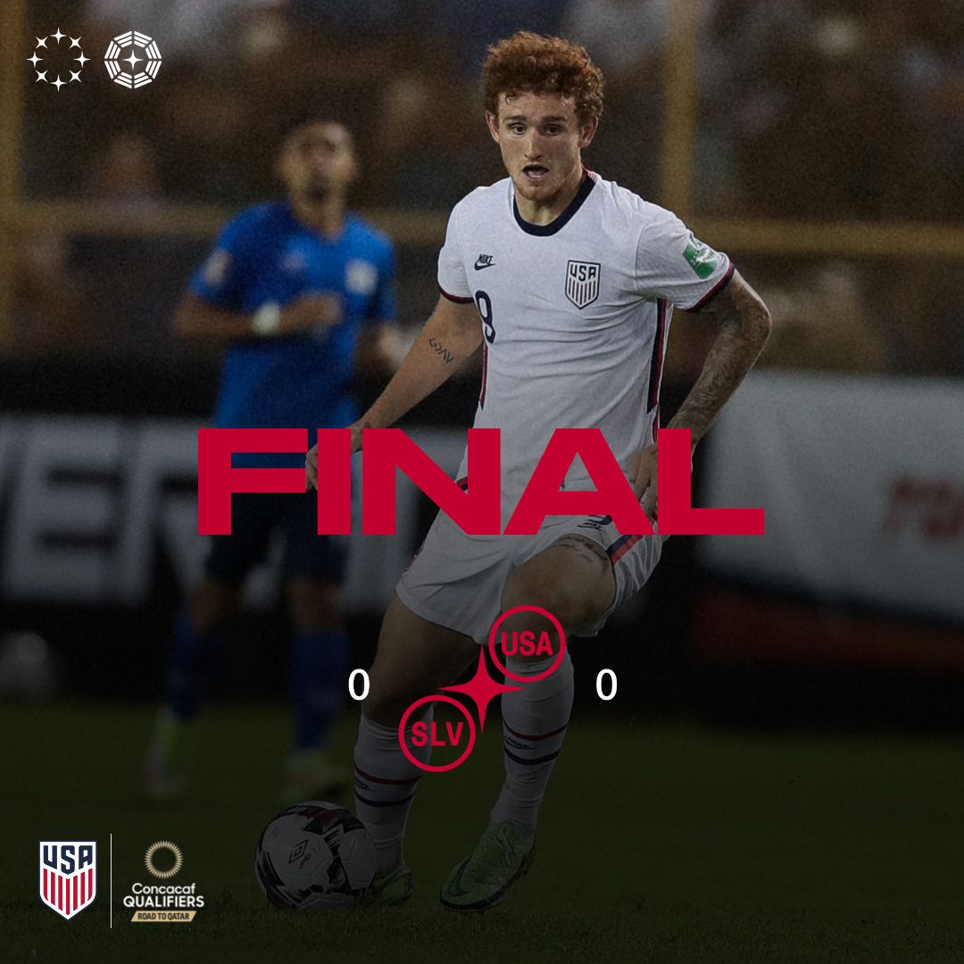 2022 Concacaf World Cup Qualifying USA 0 El Salvador 0 Match Report Stats Standings