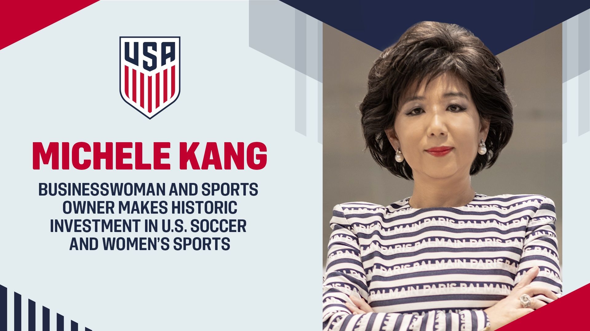 Businesswoman and Sports Owner Michele Kang Makes Historic Investment in U.S. Soccer and Women’s Sports