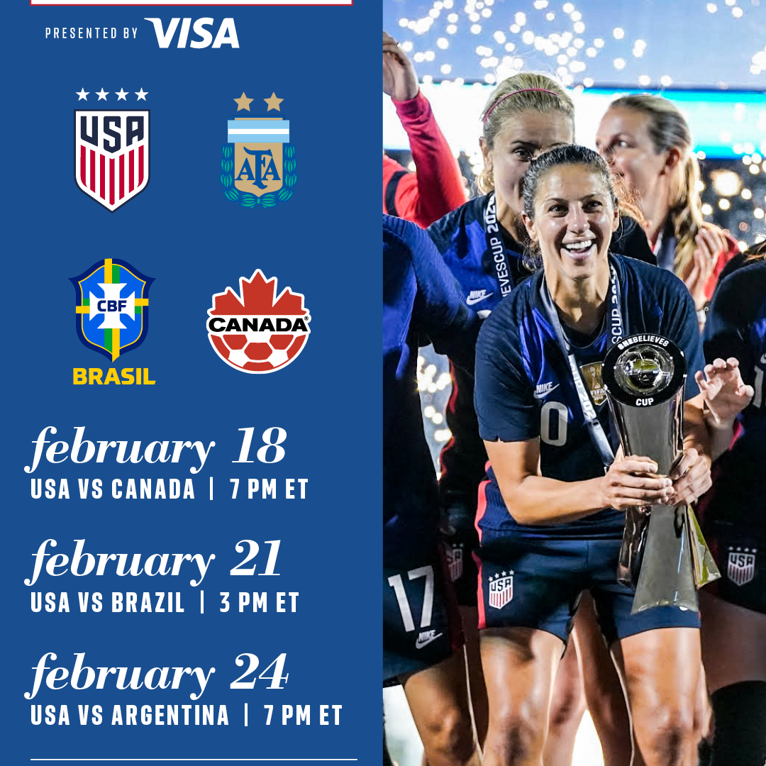 Argentina Replaces Japan at 2021 SheBelieves Cup, Presented by Visa
