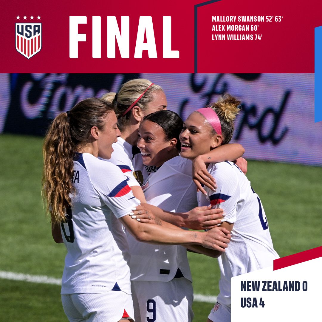 U.S. Women’s National Team Opens 2023 With 4-0 Win Against FIFA Women’s World Cup Co-Host New Zealand In Wellington