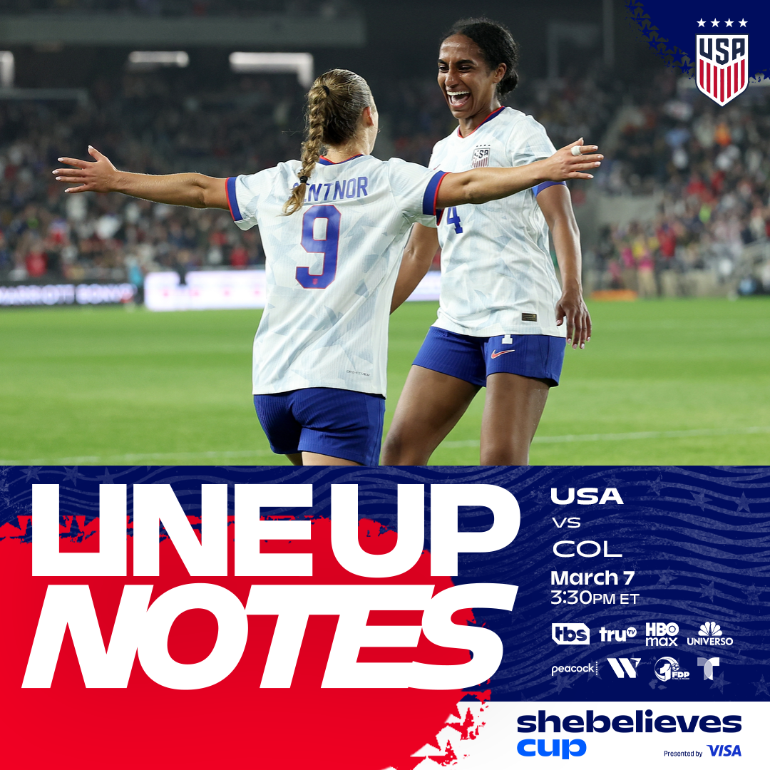 USWNT vs. Colombia: Starting XI & Lineup Notes