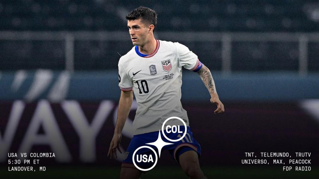 christian pulisic in white kit with text overlay usa vs colombia 530 pm et landover md tnt telemundo trutv universo max peacock fdp radio​​​​‌﻿‍﻿​‍​‍‌‍﻿﻿‌﻿​‍‌‍‍‌‌‍‌﻿‌‍‍‌‌‍﻿‍​‍​‍​﻿‍‍​‍​‍‌﻿​﻿‌‍​‌‌‍﻿‍‌‍‍‌‌﻿‌​‌﻿‍‌​‍﻿‍‌‍‍‌‌‍﻿﻿​‍​‍​‍﻿​​‍​‍‌‍‍​‌﻿​‍‌‍‌‌‌‍‌‍​‍​‍​﻿‍‍​‍​‍‌‍‍​‌﻿‌​‌﻿‌​‌﻿​​‌﻿​﻿​﻿‍‍​‍﻿﻿​‍﻿﻿‌﻿‌‌‌﻿​﻿‌﻿​﻿‌‍‌‍​‍﻿‍‌﻿​﻿‌‍​‌‌‍﻿‍‌‍‍‌‌﻿‌​‌﻿‍‌​‍﻿‍‌﻿​﻿‌﻿‌​‌﻿‌‌‌‍‌​‌‍‍‌‌‍﻿﻿​‍﻿﻿‌‍‍‌‌‍﻿‍‌﻿‌​‌‍‌‌‌‍﻿‍‌﻿‌​​‍﻿﻿‌‍‌‌‌‍‌​‌‍‍‌‌﻿‌​​‍﻿﻿‌‍﻿‌‌‍﻿﻿‌‍‌​‌‍‌‌​﻿﻿‌‌﻿​​‌﻿​‍‌‍‌‌‌﻿​﻿‌‍‌‌‌‍﻿‍‌﻿‌​‌‍​‌‌﻿‌​‌‍‍‌‌‍﻿﻿‌‍﻿‍​﻿‍﻿‌‍‍‌‌‍‌​​﻿﻿‌​﻿‍​​﻿‍‌‌‍​‍​﻿‌​‌‍​‌​﻿​﻿​﻿‌‍​﻿​‌​‍﻿‌​﻿​​‌‍​﻿​﻿​​​﻿‌﻿​‍﻿‌​﻿‌​​﻿‌﻿​﻿​‍​﻿‌‍​‍﻿‌​﻿‍‌​﻿‌‍​﻿​‌​﻿‌‍​‍﻿‌‌‍​‍​﻿‌‍‌‍‌‍‌‍​‍​﻿‌﻿‌‍‌​‌‍​‌‌‍‌‍​﻿‌‌‌‍​‍‌‍​‍​﻿‍‌​﻿‍﻿‌﻿‌​‌﻿‍‌‌﻿​​‌‍‌‌​﻿﻿‌‌﻿​﻿‌﻿‌​‌‍﻿﻿‌﻿​‍‌﻿‍‌​﻿‍﻿‌﻿​​‌‍​‌‌﻿‌​‌‍‍​​﻿﻿‌‌‍​﻿‌‍﻿﻿‌‍﻿‍‌﻿‌​‌‍‌‌‌‍﻿‍‌﻿‌​​‍‌‌​﻿‌‌‌​​‍‌‌﻿﻿‌‍‍﻿‌‍‌‌‌﻿‍‌​‍‌‌​﻿​﻿‌​‌​​‍‌‌​﻿​﻿‌​‌​​‍‌‌​﻿​‍​﻿​‍​﻿‌​​﻿‌​​﻿‍​​﻿‌﻿​﻿‌‍​﻿​​‌‍‌‍​﻿‍​‌‍​﻿​﻿​﻿‌‍​﻿‌‍​‌​‍‌‌​﻿​‍​﻿​‍​‍‌‌​﻿‌‌‌​‌​​‍﻿‍‌‍‍‌‌‍﻿‌‌‍​‌‌‍‌﻿‌‍‌‌‌​‌​‌‍‌‌‌﻿​﻿‌‍‍﻿‌﻿‌​‌‍﻿﻿‌﻿​​​‍﻿‍‌‍​‌‌‍﻿​‌﻿‌​​﻿﻿﻿‌‍​‍‌‍​‌‌﻿​﻿‌‍‌‌‌‌‌‌‌﻿​‍‌‍﻿​​﻿﻿‌‌‍‍​‌﻿‌​‌﻿‌​‌﻿​​‌﻿​﻿​‍‌‌​﻿​﻿‌​​‌​‍‌‌​﻿​‍‌​‌‍​‍‌‌​﻿​‍‌​‌‍‌﻿‌‌‌﻿​﻿‌﻿​﻿‌‍‌‍​‍﻿‍‌﻿​﻿‌‍​‌‌‍﻿‍‌‍‍‌‌﻿‌​‌﻿‍‌​‍﻿‍‌﻿​﻿‌﻿‌​‌﻿‌‌‌‍‌​‌‍‍‌‌‍﻿﻿​‍‌‍‌‍‍‌‌‍‌​​﻿﻿‌​﻿‍​​﻿‍‌‌‍​‍​﻿‌​‌‍​‌​﻿​﻿​﻿‌‍​﻿​‌​‍﻿‌​﻿​​‌‍​﻿​﻿​​​﻿‌﻿​‍﻿‌​﻿‌​​﻿‌﻿​﻿​‍​﻿‌‍​‍﻿‌​﻿‍‌​﻿‌‍​﻿​‌​﻿‌‍​‍﻿‌‌‍​‍​﻿‌‍‌‍‌‍‌‍​‍​﻿‌﻿‌‍‌​‌‍​‌‌‍‌‍​﻿‌‌‌‍​‍‌‍​‍​﻿‍‌​‍‌‍‌﻿‌​‌﻿‍‌‌﻿​​‌‍‌‌​﻿﻿‌‌﻿​﻿‌﻿‌​‌‍﻿﻿‌﻿​‍‌﻿‍‌​‍‌‍‌﻿​​‌‍​‌‌﻿‌​‌‍‍​​﻿﻿‌‌‍​﻿‌‍﻿﻿‌‍﻿‍‌﻿‌​‌‍‌‌‌‍﻿‍‌﻿‌​​‍‌‌​﻿‌‌‌​​‍‌‌﻿﻿‌‍‍﻿‌‍‌‌‌﻿‍‌​‍‌‌​﻿​﻿‌​‌​​‍‌‌​﻿​﻿‌​‌​​‍‌‌​﻿​‍​﻿​‍​﻿‌​​﻿‌​​﻿‍​​﻿‌﻿​﻿‌‍​﻿​​‌‍‌‍​﻿‍​‌‍​﻿​﻿​﻿‌‍​﻿‌‍​‌​‍‌‌​﻿​‍​﻿​‍​‍‌‌​﻿‌‌‌​‌​​‍﻿‍‌‍‍‌‌‍﻿‌‌‍​‌‌‍‌﻿‌‍‌‌‌​‌​‌‍‌‌‌﻿​﻿‌‍‍﻿‌﻿‌​‌‍﻿﻿‌﻿​​​‍﻿‍‌‍​‌‌‍﻿​‌﻿‌​​‍​‍‌﻿﻿‌