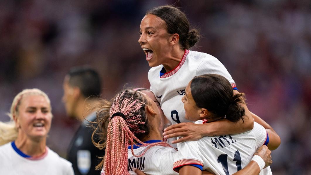 USWNT players celebrate during win over Germany during group stage of 2024 Olympics.​​​​‌﻿‍﻿​‍​‍‌‍﻿﻿‌﻿​‍‌‍‍‌‌‍‌﻿‌‍‍‌‌‍﻿‍​‍​‍​﻿‍‍​‍​‍‌﻿​﻿‌‍​‌‌‍﻿‍‌‍‍‌‌﻿‌​‌﻿‍‌​‍﻿‍‌‍‍‌‌‍﻿﻿​‍​‍​‍﻿​​‍​‍‌‍‍​‌﻿​‍‌‍‌‌‌‍‌‍​‍​‍​﻿‍‍​‍​‍‌‍‍​‌﻿‌​‌﻿‌​‌﻿​​‌﻿​﻿​﻿‍‍​‍﻿﻿​‍﻿﻿‌﻿‌‌‌﻿​﻿‌﻿​﻿‌‍‌‍​‍﻿‍‌﻿​﻿‌‍​‌‌‍﻿‍‌‍‍‌‌﻿‌​‌﻿‍‌​‍﻿‍‌﻿​﻿‌﻿‌​‌﻿‌‌‌‍‌​‌‍‍‌‌‍﻿﻿​‍﻿﻿‌‍‍‌‌‍﻿‍‌﻿‌​‌‍‌‌‌‍﻿‍‌﻿‌​​‍﻿﻿‌‍‌‌‌‍‌​‌‍‍‌‌﻿‌​​‍﻿﻿‌‍﻿‌‌‍﻿﻿‌‍‌​‌‍‌‌​﻿﻿‌‌﻿​​‌﻿​‍‌‍‌‌‌﻿​﻿‌‍‌‌‌‍﻿‍‌﻿‌​‌‍​‌‌﻿‌​‌‍‍‌‌‍﻿﻿‌‍﻿‍​﻿‍﻿‌‍‍‌‌‍‌​​﻿﻿‌​﻿​‌​﻿​​​﻿‌‌​﻿‍​‌‍‌‍‌‍‌‍‌‍​‌​﻿​​​‍﻿‌‌‍​﻿​﻿‍‌​﻿‌﻿​﻿‌​​‍﻿‌​﻿‌​‌‍​‍​﻿​​​﻿​‌​‍﻿‌​﻿‍​‌‍​﻿‌‍‌‍‌‍​‌​‍﻿‌​﻿‌​​﻿​​‌‍​﻿​﻿​​‌‍‌‍​﻿‍​‌‍​‌‌‍‌​‌‍‌‍‌‍‌‌‌‍‌‍‌‍​﻿​﻿‍﻿‌﻿‌​‌﻿‍‌‌﻿​​‌‍‌‌​﻿﻿‌‌﻿​﻿‌﻿‌​‌‍﻿﻿‌﻿​‍‌﻿‍‌​﻿‍﻿‌﻿​​‌‍​‌‌﻿‌​‌‍‍​​﻿﻿‌‌‍​﻿‌‍﻿﻿‌‍﻿‍‌﻿‌​‌‍‌‌‌‍﻿‍‌﻿‌​​‍‌‌​﻿‌‌‌​​‍‌‌﻿﻿‌‍‍﻿‌‍‌‌‌﻿‍‌​‍‌‌​﻿​﻿‌​‌​​‍‌‌​﻿​﻿‌​‌​​‍‌‌​﻿​‍​﻿​‍‌‍​‌‌‍‌​​﻿‌​‌‍​‍​﻿​‌‌‍​‌​﻿​​​﻿‌﻿‌‍‌‍​﻿​‌​﻿‌‌‌‍​﻿​‍‌‌​﻿​‍​﻿​‍​‍‌‌​﻿‌‌‌​‌​​‍﻿‍‌‍‍‌‌‍﻿‌‌‍​‌‌‍‌﻿‌‍‌‌‌​‌​‌‍‌‌‌﻿​﻿‌‍‍﻿‌﻿‌​‌‍﻿﻿‌﻿​​​‍﻿‍‌‍​‌‌‍﻿​‌﻿‌​​﻿﻿﻿‌‍​‍‌‍​‌‌﻿​﻿‌‍‌‌‌‌‌‌‌﻿​‍‌‍﻿​​﻿﻿‌‌‍‍​‌﻿‌​‌﻿‌​‌﻿​​‌﻿​﻿​‍‌‌​﻿​﻿‌​​‌​‍‌‌​﻿​‍‌​‌‍​‍‌‌​﻿​‍‌​‌‍‌﻿‌‌‌﻿​﻿‌﻿​﻿‌‍‌‍​‍﻿‍‌﻿​﻿‌‍​‌‌‍﻿‍‌‍‍‌‌﻿‌​‌﻿‍‌​‍﻿‍‌﻿​﻿‌﻿‌​‌﻿‌‌‌‍‌​‌‍‍‌‌‍﻿﻿​‍‌‍‌‍‍‌‌‍‌​​﻿﻿‌​﻿​‌​﻿​​​﻿‌‌​﻿‍​‌‍‌‍‌‍‌‍‌‍​‌​﻿​​​‍﻿‌‌‍​﻿​﻿‍‌​﻿‌﻿​﻿‌​​‍﻿‌​﻿‌​‌‍​‍​﻿​​​﻿​‌​‍﻿‌​﻿‍​‌‍​﻿‌‍‌‍‌‍​‌​‍﻿‌​﻿‌​​﻿​​‌‍​﻿​﻿​​‌‍‌‍​﻿‍​‌‍​‌‌‍‌​‌‍‌‍‌‍‌‌‌‍‌‍‌‍​﻿​‍‌‍‌﻿‌​‌﻿‍‌‌﻿​​‌‍‌‌​﻿﻿‌‌﻿​﻿‌﻿‌​‌‍﻿﻿‌﻿​‍‌﻿‍‌​‍‌‍‌﻿​​‌‍​‌‌﻿‌​‌‍‍​​﻿﻿‌‌‍​﻿‌‍﻿﻿‌‍﻿‍‌﻿‌​‌‍‌‌‌‍﻿‍‌﻿‌​​‍‌‌​﻿‌‌‌​​‍‌‌﻿﻿‌‍‍﻿‌‍‌‌‌﻿‍‌​‍‌‌​﻿​﻿‌​‌​​‍‌‌​﻿​﻿‌​‌​​‍‌‌​﻿​‍​﻿​‍‌‍​‌‌‍‌​​﻿‌​‌‍​‍​﻿​‌‌‍​‌​﻿​​​﻿‌﻿‌‍‌‍​﻿​‌​﻿‌‌‌‍​﻿​‍‌‌​﻿​‍​﻿​‍​‍‌‌​﻿‌‌‌​‌​​‍﻿‍‌‍‍‌‌‍﻿‌‌‍​‌‌‍‌﻿‌‍‌‌‌​‌​‌‍‌‌‌﻿​﻿‌‍‍﻿‌﻿‌​‌‍﻿﻿‌﻿​​​‍﻿‍‌‍​‌‌‍﻿​‌﻿‌​​‍​‍‌﻿﻿‌