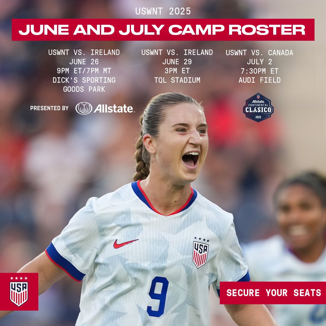 Hayes Names 25-player USWNT Training Camp Roster for Matches against Republic of Ireland and Canada 