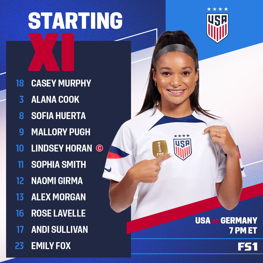 International Friendly USWNT vs Germany Starting XI Lineup Notes TV Channels Start Time