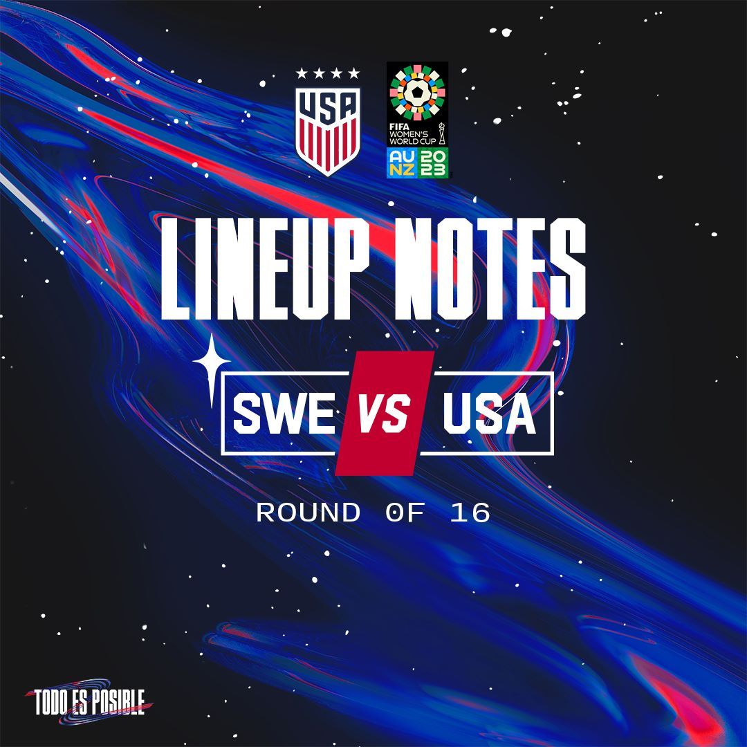 USWNT vs. Sweden: Lineup Notes, TV Channels & Start Time | 2023 FIFA Women's World Cup Round of 16