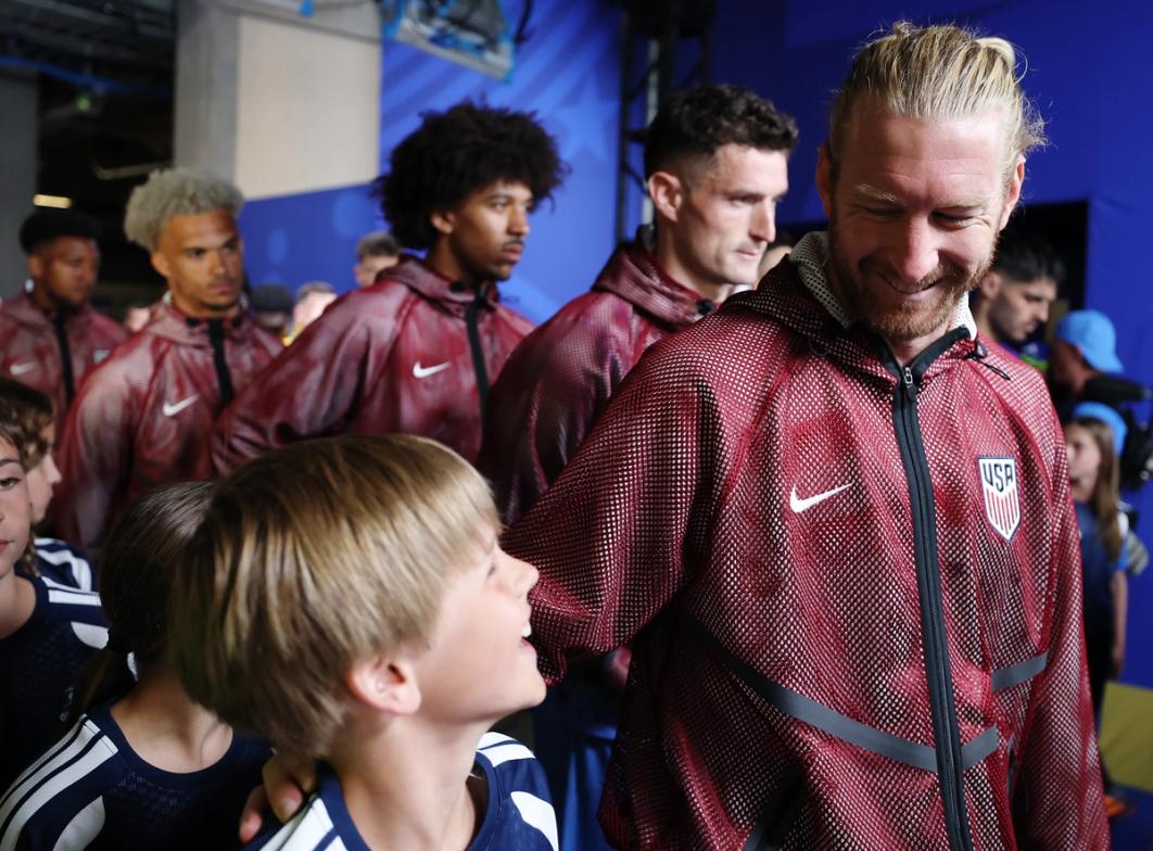 Tim Ream in the tunnel before the FIFA World Cup 2026 Group D match between USA and Australia at Seattle Stadium on June 19 (Photo by Sarah Stier - FIFA/FIFA via Getty Images)