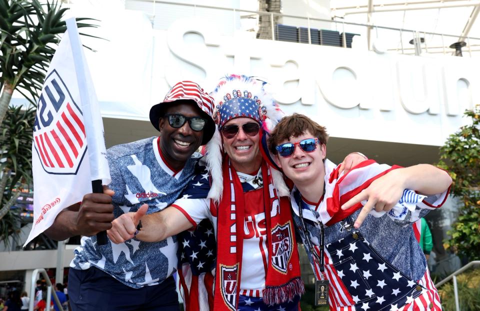 Fans of USA at the FIFA World Cup 2026 Group D match between USA and Paraguay at Los Angeles Stadium (Photo by Matt McNulty - FIFA/FIFA via Getty Images)