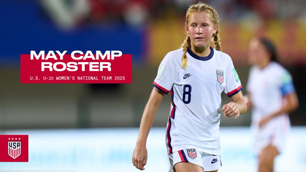 Charlotte Kohler in white kit text may camp roster U20 women's national team