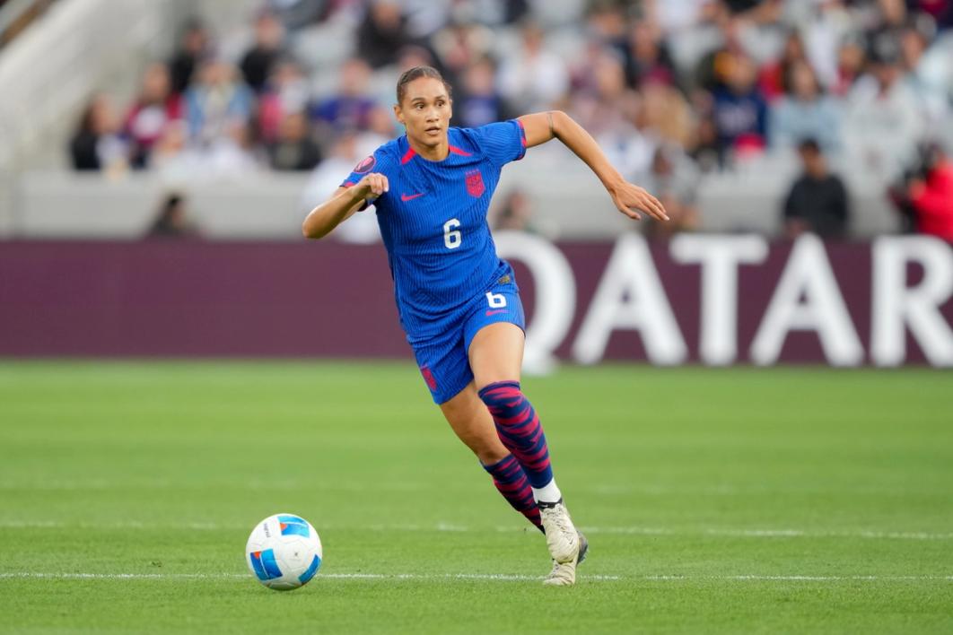 Lynn Williams in action for the U.S. Women's National Team