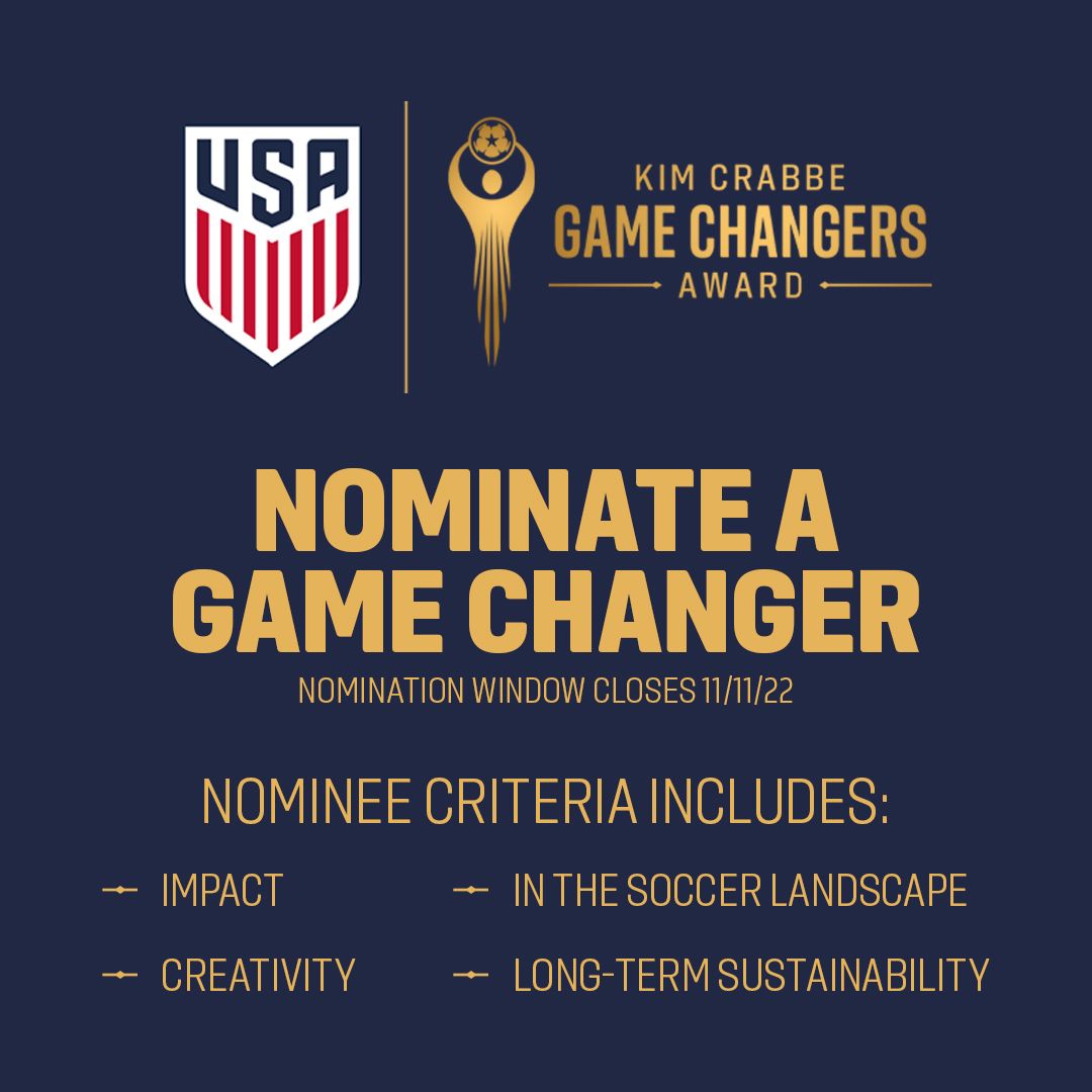 U.S. Soccer And Game Changers United Announce Kim Crabbe Game Changers Award