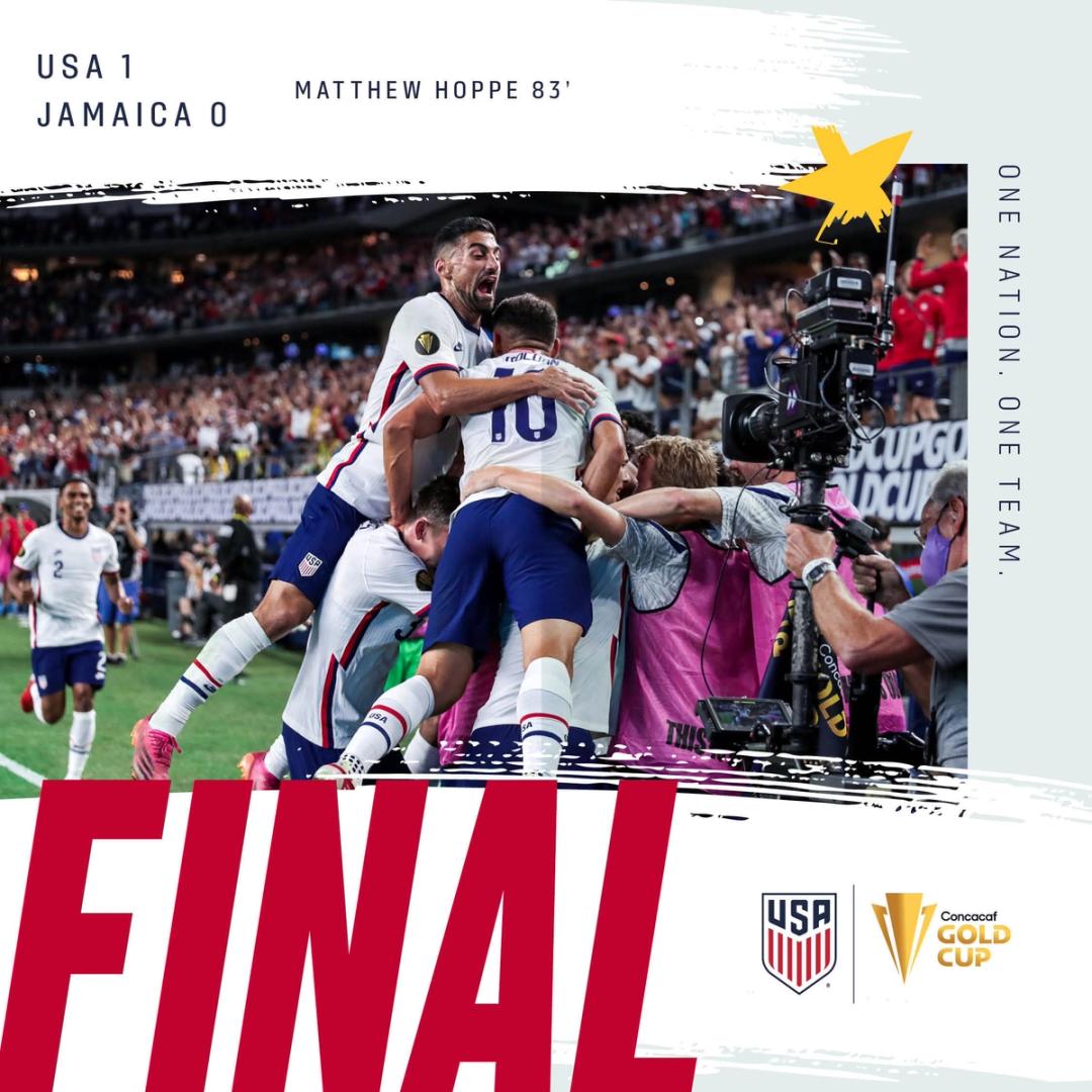2021 Concacaf Gold Cup Quarterfinal USMNT 1 Jamaica 0 Match Report Stats and group Standings