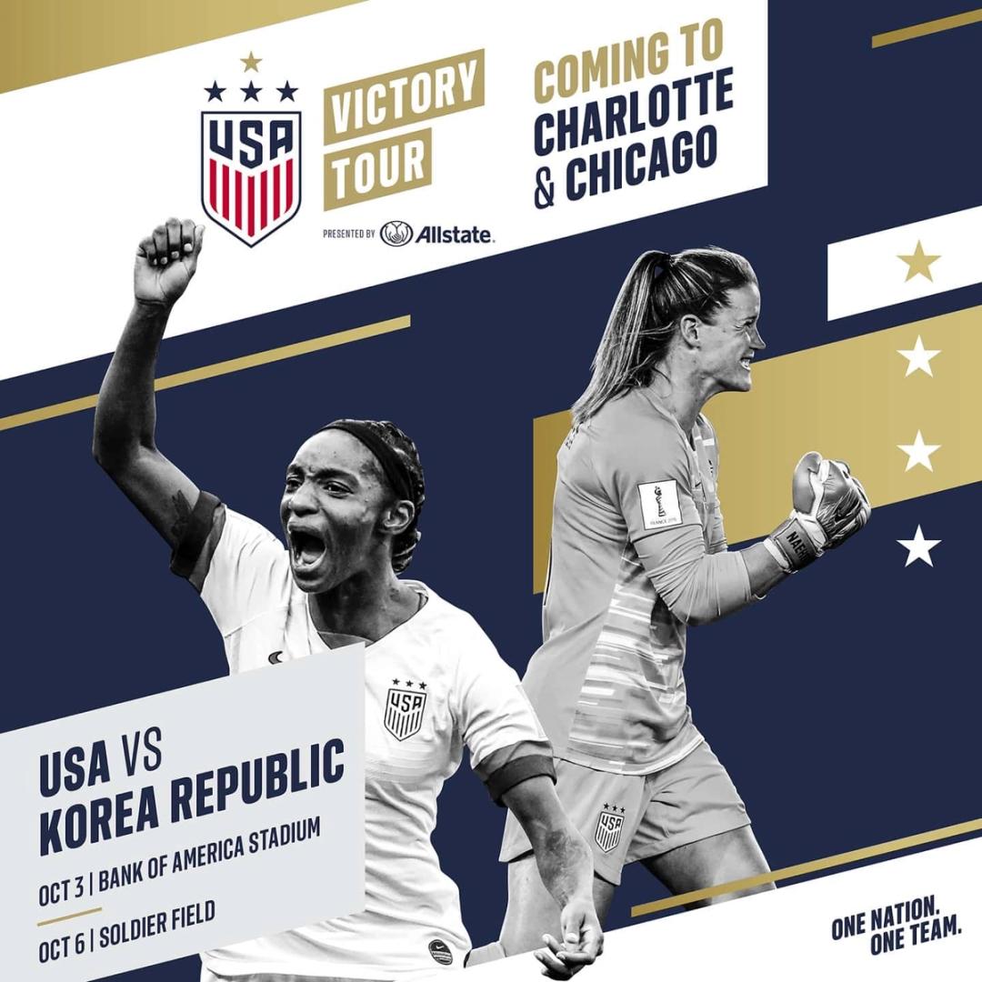 World Champion US Womens National Team To Play In Charlotte NC And Chicago