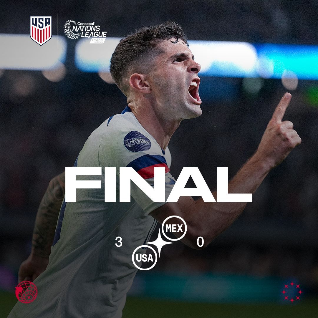 U.S. Men’s National Team Dominates In 3-0 Win Over Mexico To Return To The Concacaf Nations League Final